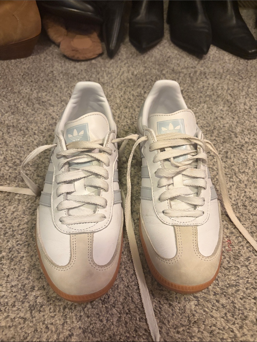 Adidas Samba-style White & Gray Sneakers
